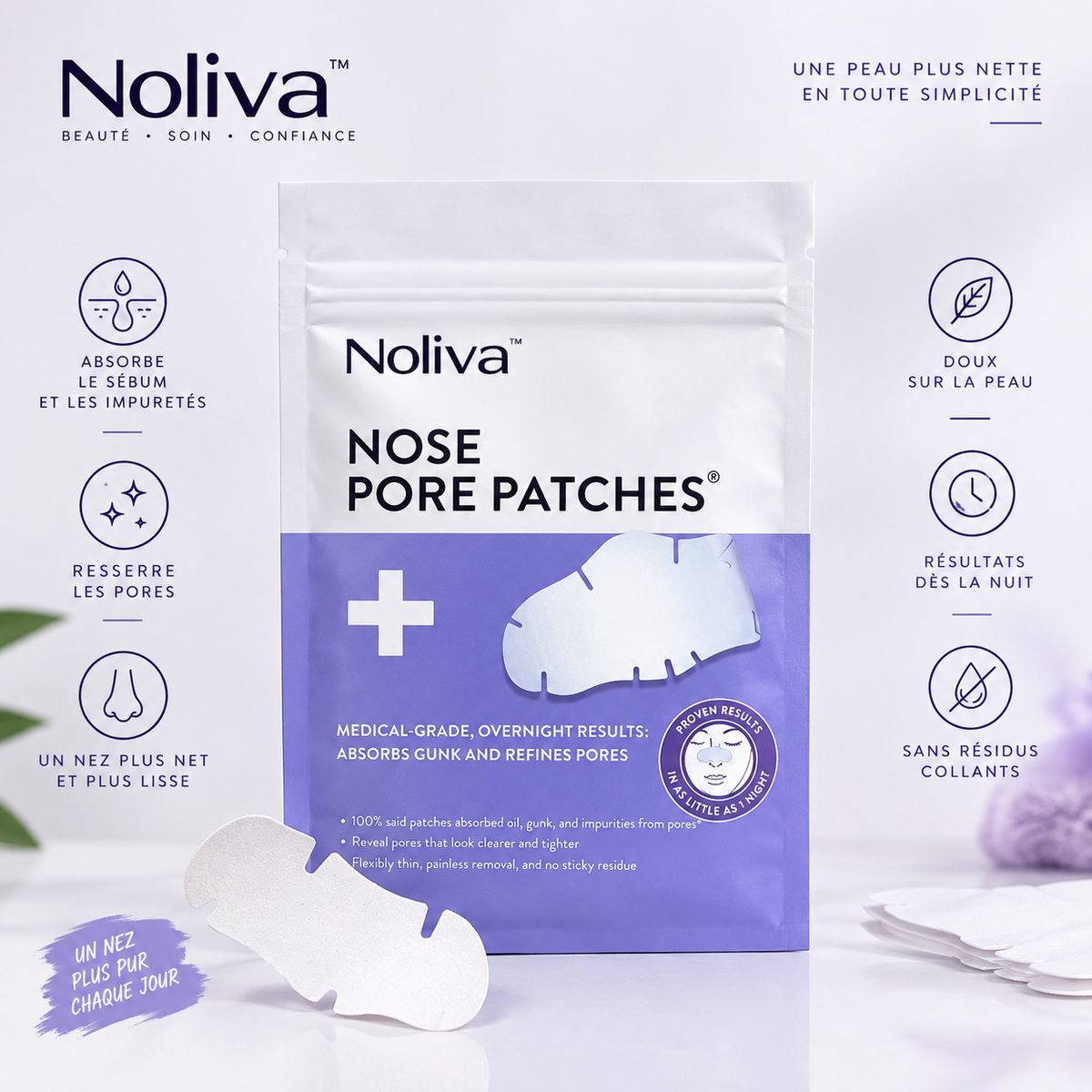 Noliva – Patchs Anti-Points Noirs & Anti-Sébum