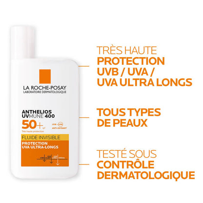 La Roche-Posay Anthelios UVMUNE 400 SPF50+ – Protection Solaire & Peau Éclatante