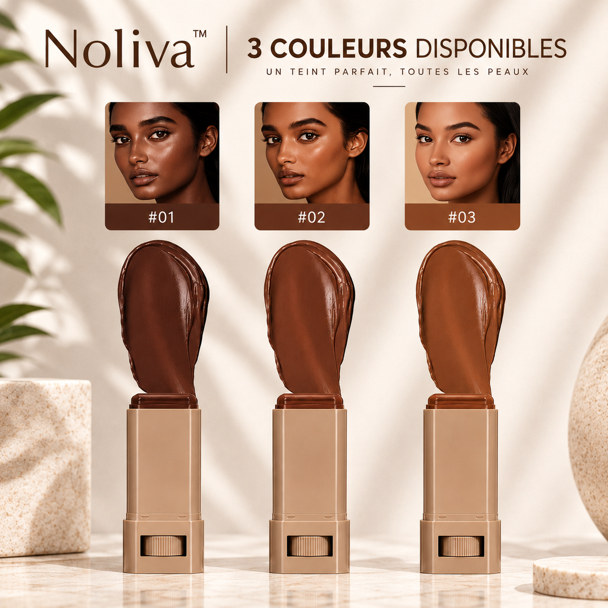 Noliva – Fond de Teint Stick Unifiant & Fini Naturel